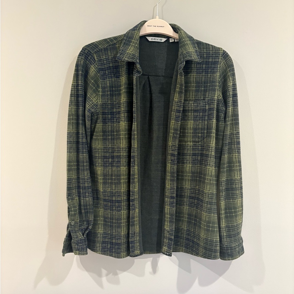 Orvis Heathered Green Flannel Knit Shirt